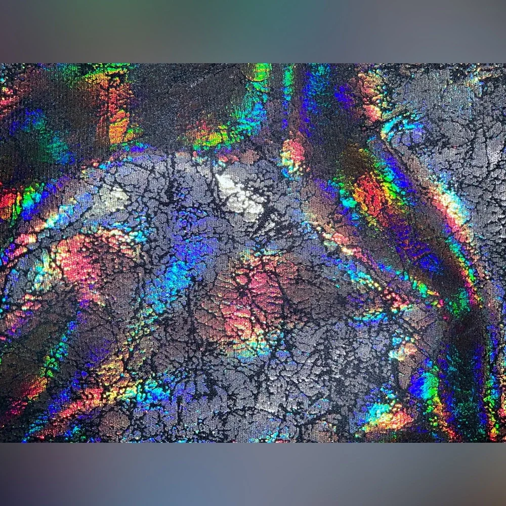 Urban Outfitters oil slick crackled print shoulder bag with silver rings - nwot - Picture 3 of 9